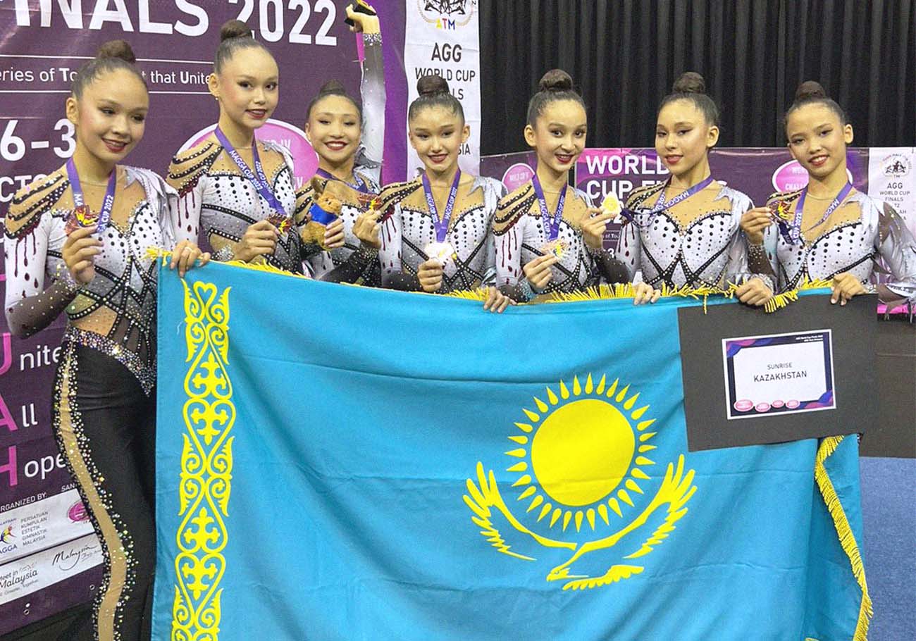 Сборная юниоров Казахстана по эстетической гимнастике завоевала бронзовую  медаль на Кубке мира | The-steppe.com